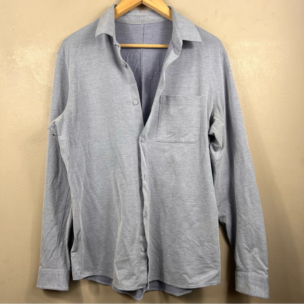 lululemon athletica Light Gray Men's Casual Button-Down Shirt